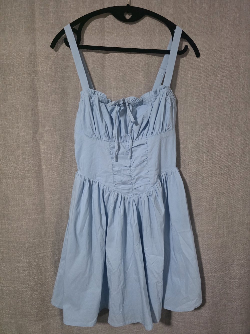 Light Blue Mini Sundress with Sweetheart Neckline